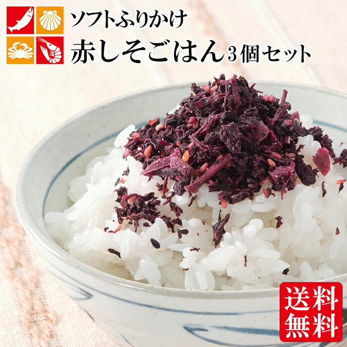 【今だけ15％OFF！4/16まで！】送料無料 ソフトふりかけ カリカリ梅入り 赤しそごはん 50g×3個セットメール便 梅 ウメ しそ ふりかけ ご飯のお供 ポイント消化 お弁当 ギフト海の幸 朝ごはん プチギフト プレゼント お花見 母の日