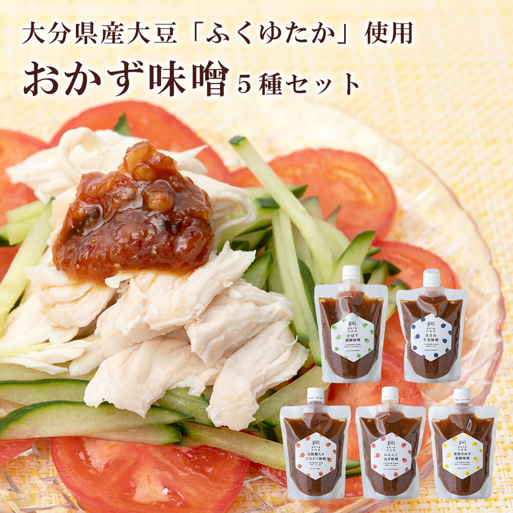 おかず味噌 5種 セット 国産 味噌 父の日 ご飯のお供 パウチ 調味料 150g×5種 ゆず胡椒 生姜 にんにく 豆板醤 かぼす胡椒 送料無料 ギフト プレゼント お祝い 保存食 みそ