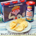 めんたいポテトチップス3本セット 明太子 ギフト めんたいこ ふくや お菓子 おやつ おつまみ こだわり ポテチ 可愛いパッケージ 博多 福岡県 お土産 敬老の日 プレゼント お祝い
