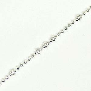 SV925 ネックレスチェーン ダイアカットボール+ビーズ 幅1.2mm 40cm