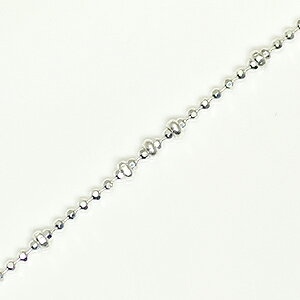 SV925 ネックレスチェーン ダイアカットボール+ビーズ 幅1.2mm 45cm