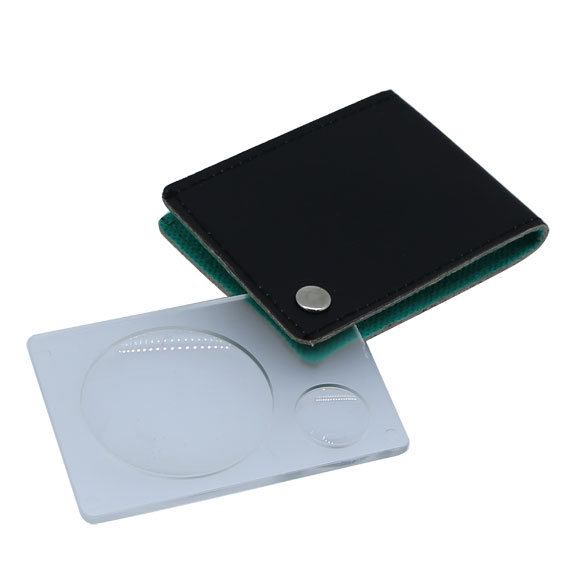 【在庫限り取り扱い終了】ポケットルーペ 45mm：3倍・18mm：8倍 合皮