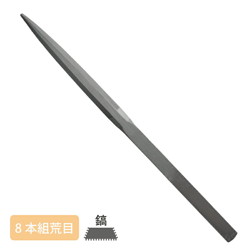 全長215mm　幅5.5mm　目長110mm 〜注意〜 日本でのヤスリのサイズ表記はmm（ミリ）などでは表さず、「組（くみ）」と呼びます。 5本組という商品名でも、5本セットという意味ではございません。 ご注意ください。 ヤスリの呼び名で●本組とは、1個の鋼材から何本作製できるかといった、ヤスリ独特のサイズ単位になります。 5本組であれば1/5の大きさ、8本組であれば1/8の大きさとなり、数字が大きいほどヤスリサイズは小さくなります。