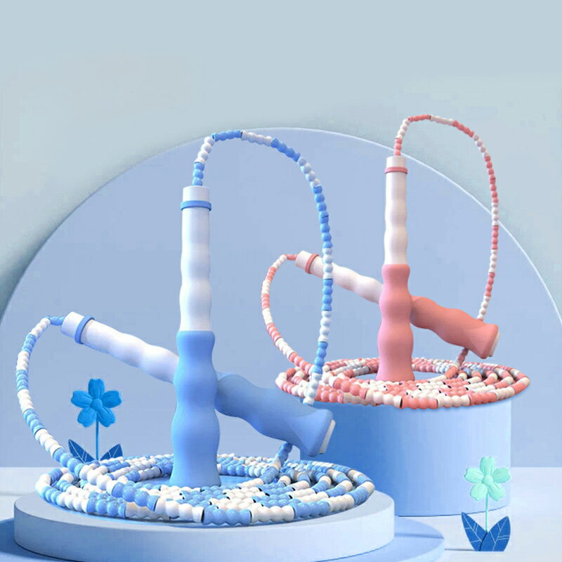 縄跳び 絡まない ソフトビーズ付き 調節可能なセグメントフィットネス縄跳び 女性と子供用 フィット トレーニング トレーニング ダイエット 2点セット