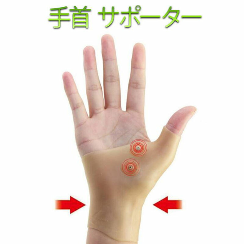 4個入 人気 腱鞘サポーター 親指サポーター サポーター 手首らーく 手首ラーク レギュラー両手 腱鞘炎 腱鞘炎サポーター 手首 腱鞘炎 捻挫 磁気サポーター 親指 手首 サポーター 固定 手首保護 左右兼用 ベージュ