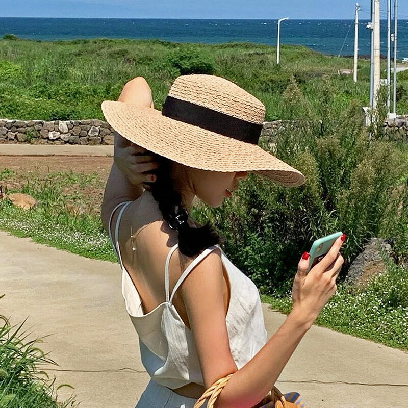つば広 帽子 UVカット 紫外線対策 麦わら帽子 レディースハット かわいい レディース ストローハット人気 持ち運び便利