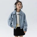 子供服 女の子 ジャケット デニム コートレディース Gジャン デニム ジャケット アウター オーバーサイズ カジュアル 春 秋(4)