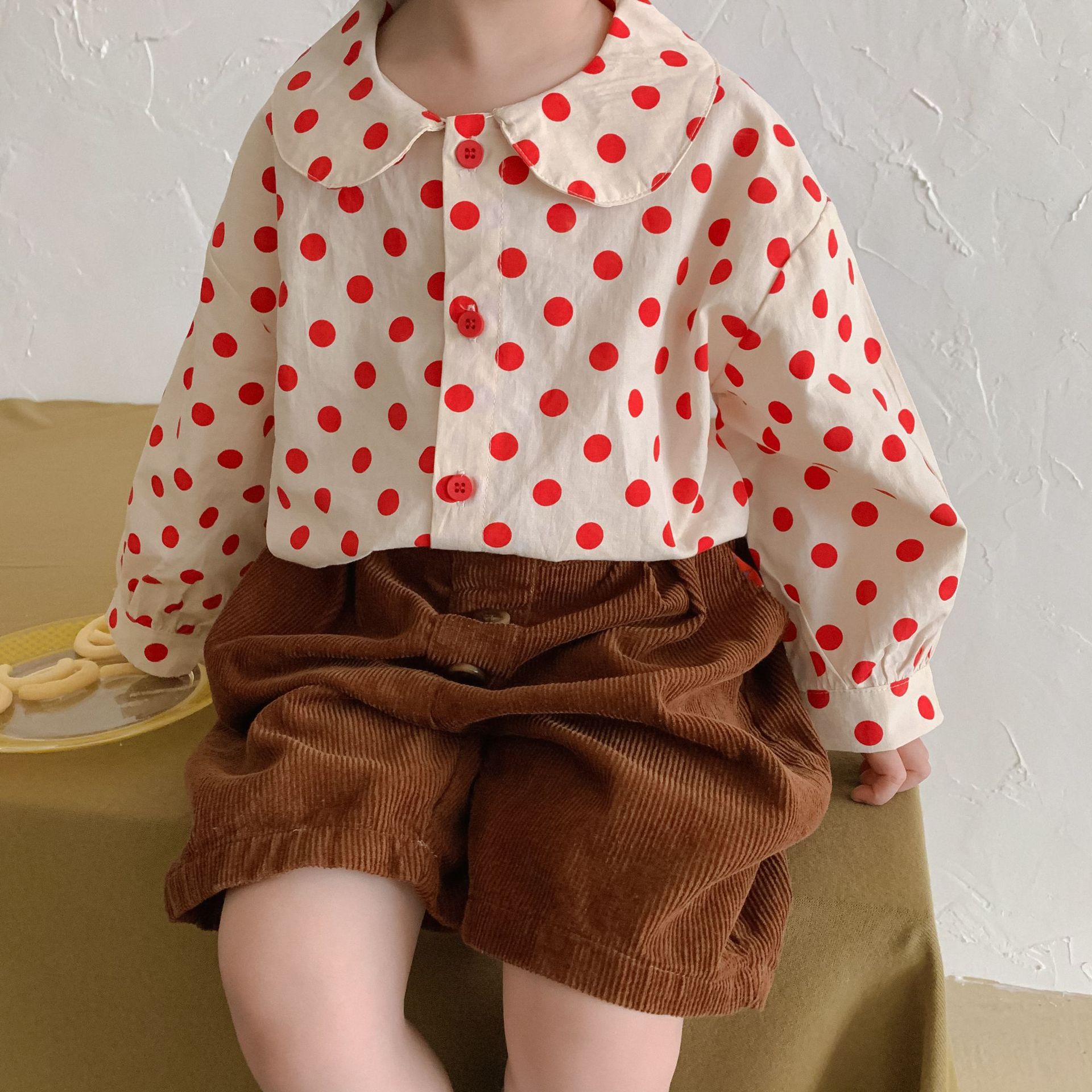 女の子 ブラウス ドット 長袖 綿 子供服 春 秋 トップス 赤ちゃん 上着 おしゃれ かわいい ギフト 誕生..