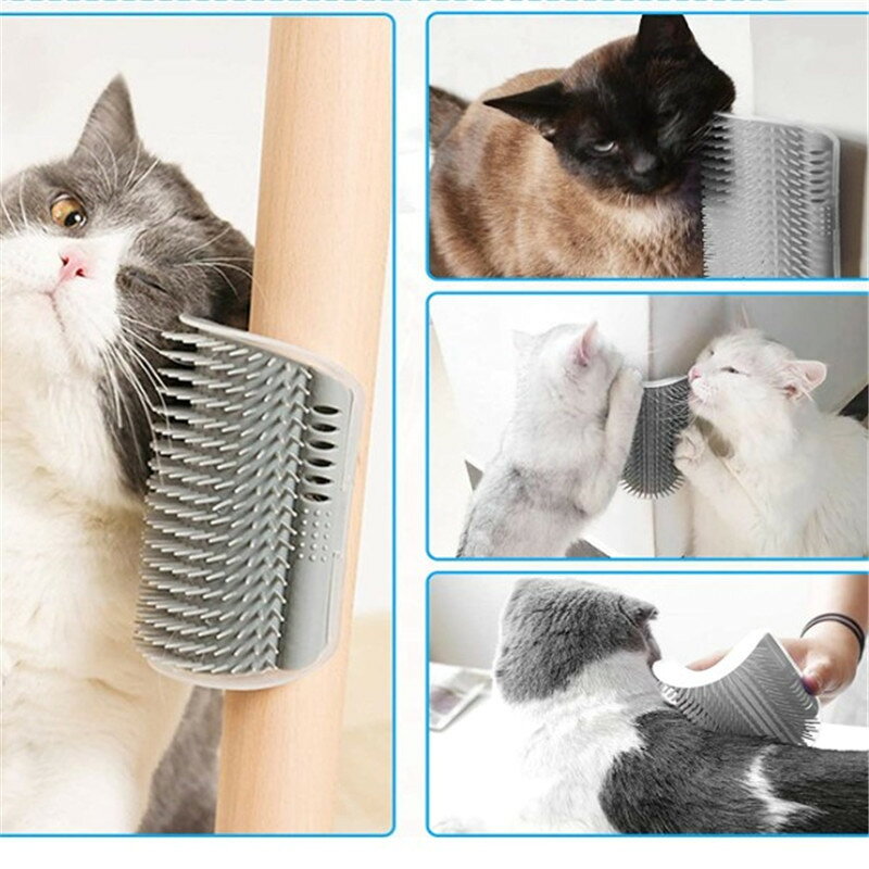 【4個セット】 猫 柱 ブラシ 猫用マッサージブラシ 猫コーナーマッサージ 猫用顔す...