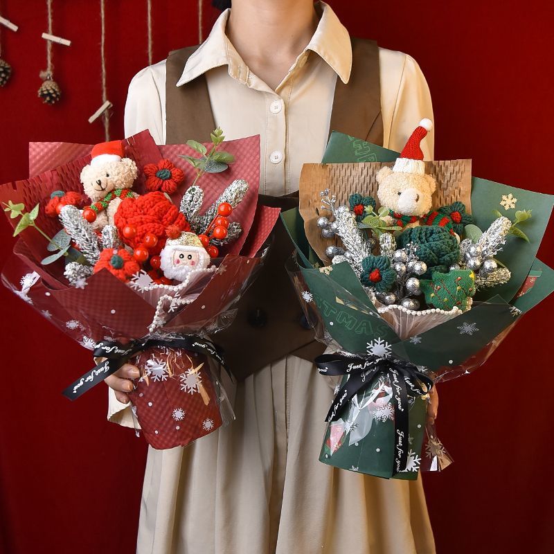 ぬいぐるみ花束 クリスマス 花束 サンタクロース 雪だるま 誕生日プレゼント 記念日 ギフト 出産祝い 入学祝い 卒業祝い 母の日 インテリア オリジナル ユニーク 可愛い 人気