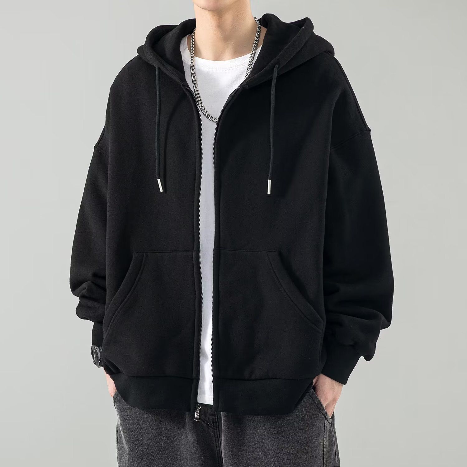 Rakuten - メンズ パーカー トレーナー スウェット 大きいサイズ メンズ 服 長袖 無地 おしゃれ 切り替えデザイン 秋服 ゆったり シンプル カジュアル 大きいサイズ 男女兼用 春秋冬