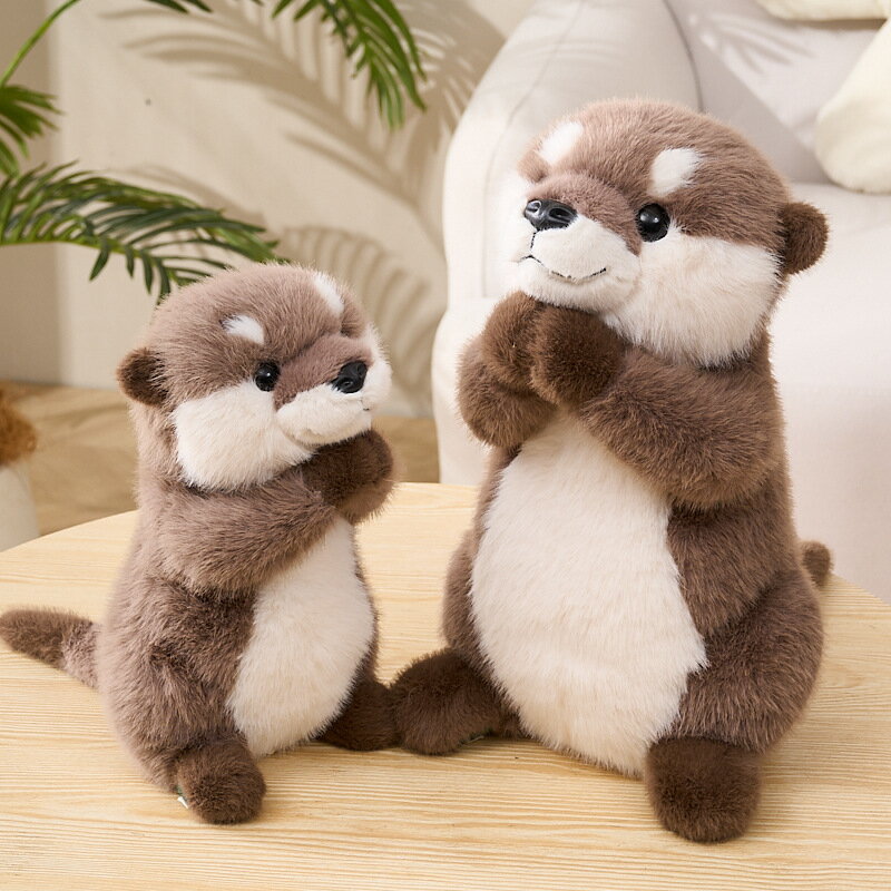 Rakuten - カワウソ ぬいぐるみ 水獭 かわいい リアル ふわふわ 癒し 抱き枕 子供 玩具 プレゼント 景品 クレーンゲーム風 対象年齢：6 歳以上