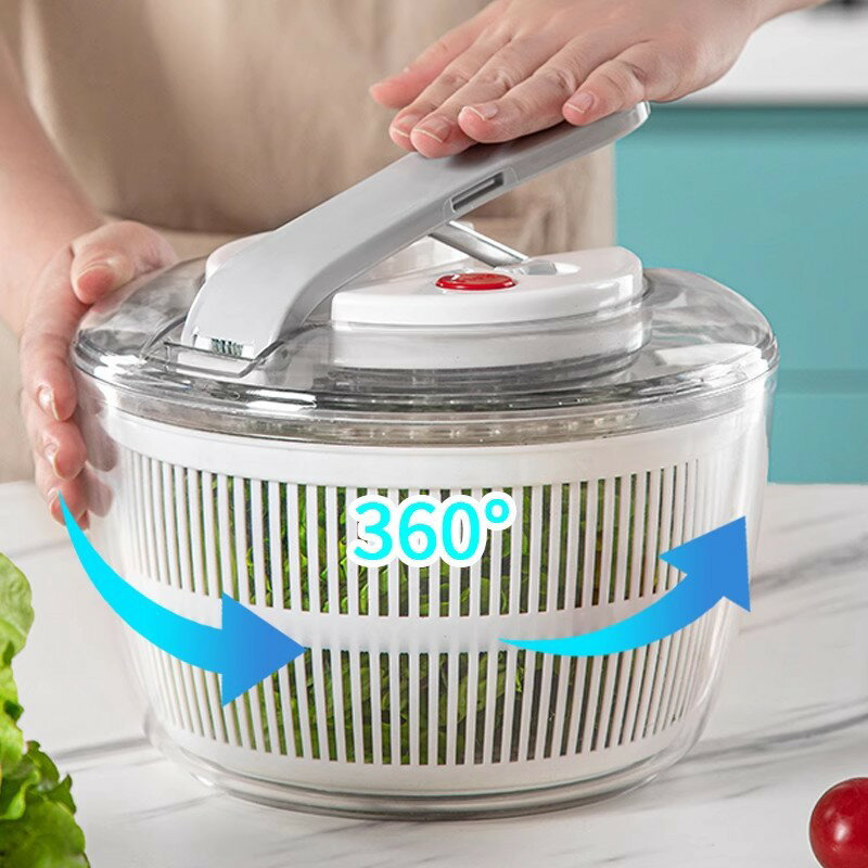 Rakuten - 【サラダスピナー 大容量】 野菜水切り器 プッシュ式 回転式 水切りボウル サラダボウル 多機能 キッチン用品 時短 下ごしらえ 便利グッズ