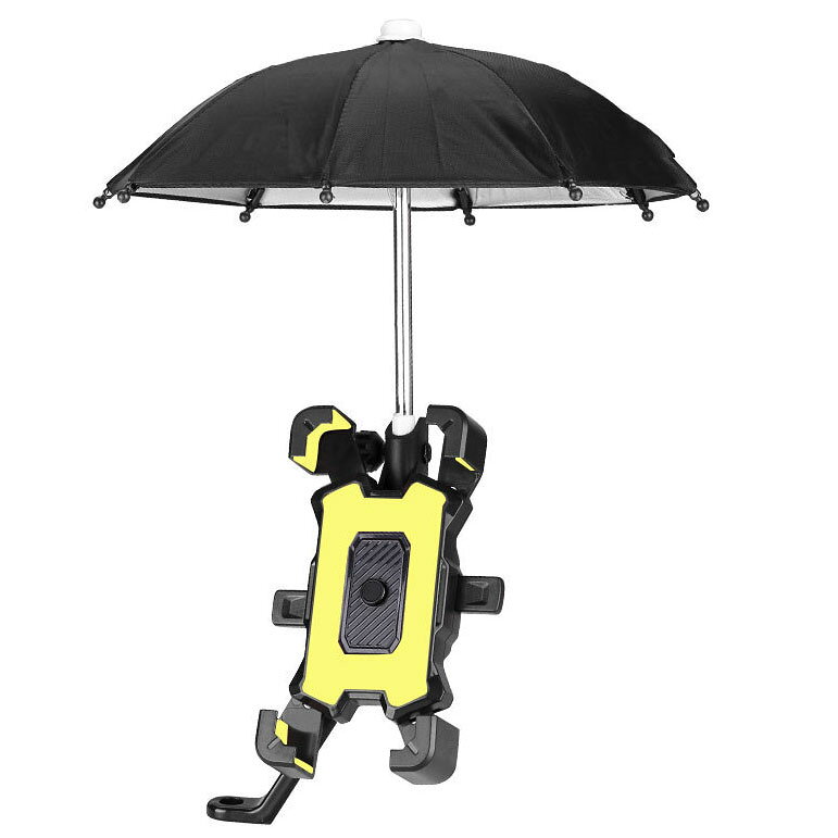 自転車 スマホホルダー かわいい ミニ傘付き 防雨 UVカット スマホの過熱防止 反射...