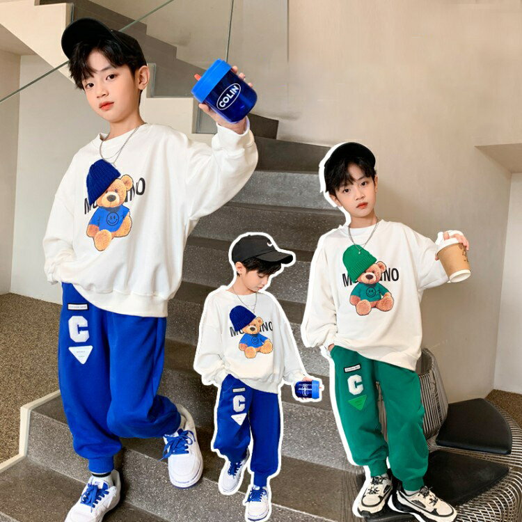 男の子 春秋冬スウェット セットアップ 2点上下セット トレーナー プルオーバー 長袖 パーカー ジャー..