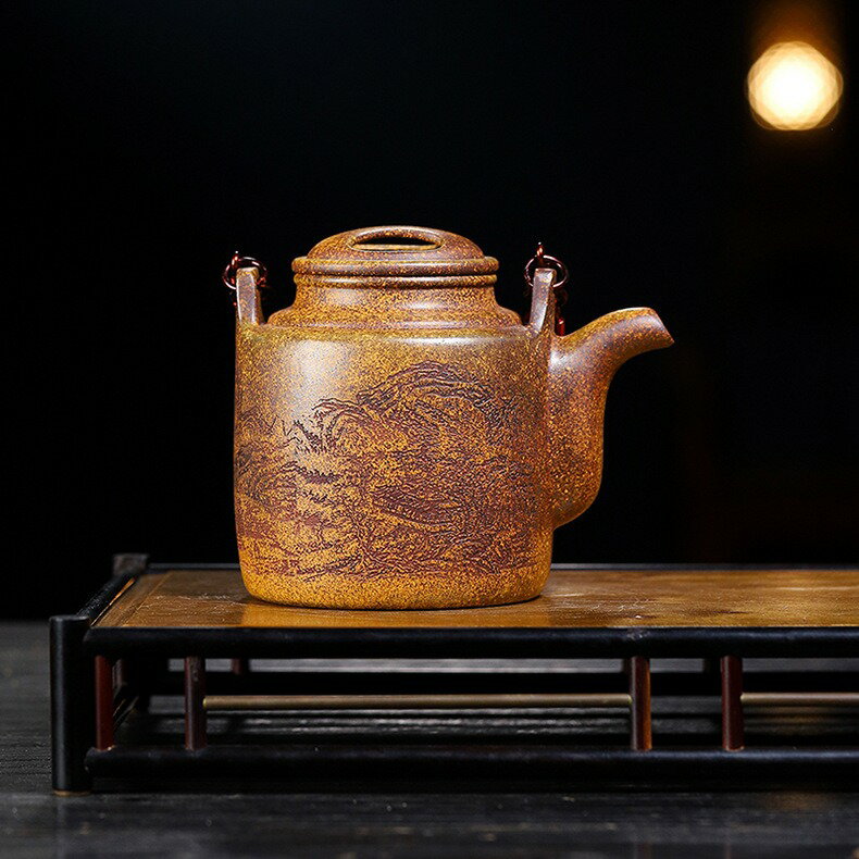 茶壷 急須 紫砂壺 ティーポット 常滑焼 紫砂茶器 唐物紫泥急須 紫砂壺急須 煎茶器 茶道具 手作り 手描き急須 極細工 朱泥紫砂 在銘 zsh49 7249
