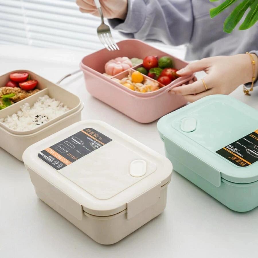 乐天商城 - 弁当箱 大容量 1200ml 1段ランチ 軽量 漏れ防止 仕切り レンジ対応 男性 女性 大容量 一段 おしゃれ 女子 かわいい 容器 ランチボックス ピクニック