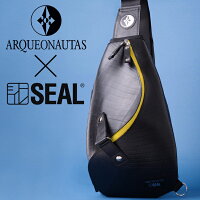 【先着イベント開催中】 Arqueonautasコラボ／ワンショルダーバッグ spiral SEAL シール ブランド ボディバッグ ショルダーバッグ 防水 廃タイヤ タイヤチューブ 人気 日本製 黒 プレゼント 斜め掛け 大きめ ギフト