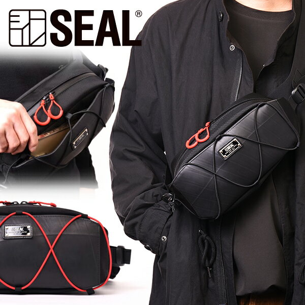 シール 【P5倍 5/16 1:59まで】 ボディバッグ メンズ Elastic Bodybag 旅行用 SEAL シール ブランド バッグ バイク ショルダーバッグ 防水 耐水 廃タイヤ タイヤチューブ 軽量 日本製 黒 プレゼント ギフト