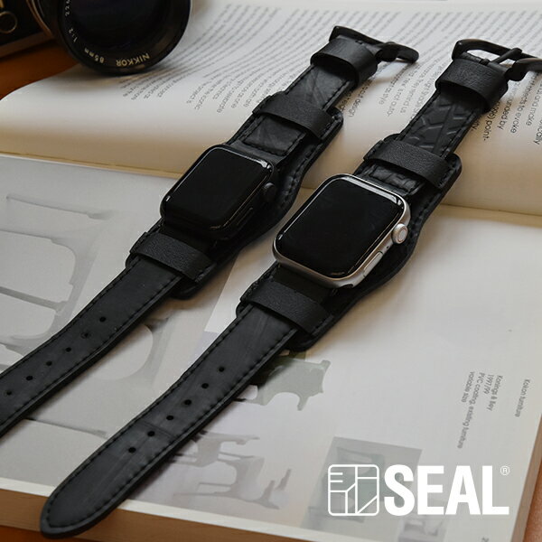 Apple watch belt BLACK BANGLE アップルウォッチ バンド ベルト 本革 丈夫 メンズ 男性 防水 38mm 40mm 41mm 42mm 44mm 45mm SEAL シール タイヤチューブ 日本製 プレゼント ギフト