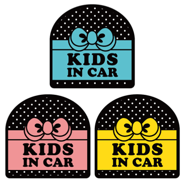 KIDS IN CAR キッズインカー　おでかけドットリボンシリーズ1・2・3車　ステッカー【10P05Nov16】