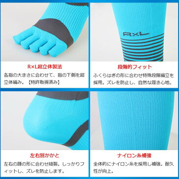 (パケット便送料無料)R×L SOCKS ランニングソックス TRR-211H(靴下/マラソン/5本指/武田レッグ/ハイソックス)