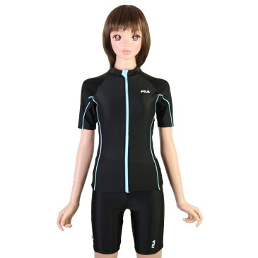 【あす楽】(パケット便送料無料)FILA フィラ スクール水着 ラッシュガードタイプ 女子/大人サイズ UPF50+ 捲れ防止 カップ付き 120-674