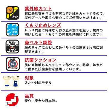 SWANS(スワンズ) 鬼滅の刃 スイミング ゴーグル 子供用 水中メガネ バンダイ きめつ 低学年 幼児 (パケット便送料無料)