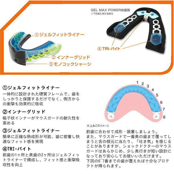 SHOCK DOCTOR ����å��ɥ����� GEL MAX POWER ������ޥå��� �ѥ �ޥ��������� �ޥ����ԡ��� ���ݡ����� �׷�ۼ� ���ѵ� �ե��å� ��� ���å��� �饰�ӡ� ����ե� ��Ʈ�� �ܥ����� �ȥ졼�˥� ����� �����к� ���ݸ� ����� ����˥��б�