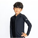 (パケット便送料無料)NIKE ナイキ スクール水着 SS25 ユニセックス ジップ付きロングスリーブ L/S ラッシュガード ブラック 男子/ボーイズ 女子/...