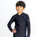 (パケット便送料無料)NIKE ナイキ スクール水着 SS25 ユニセックス ジップ付きロングスリーブ L/S ラッシュガード ブルー 男子/ボーイズ 女子/ガ...