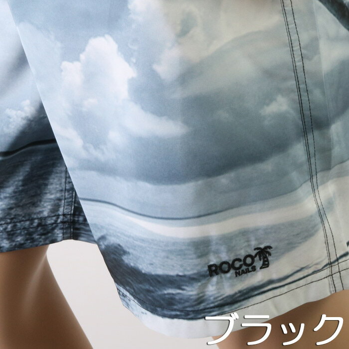 ROCO NAILS ロコネイルメンズ水着 ビーチ サーフパンツ 内衣付き ボードショーツ ファスナーポケット 815702(パケット便送料無料)
