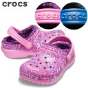 【あす楽】CROCS（クロックス）Kids 039 Classic Fuzz-Lined Graphic Clog（クラシック ラインド グラフィック クロッグ キッズ）148-551