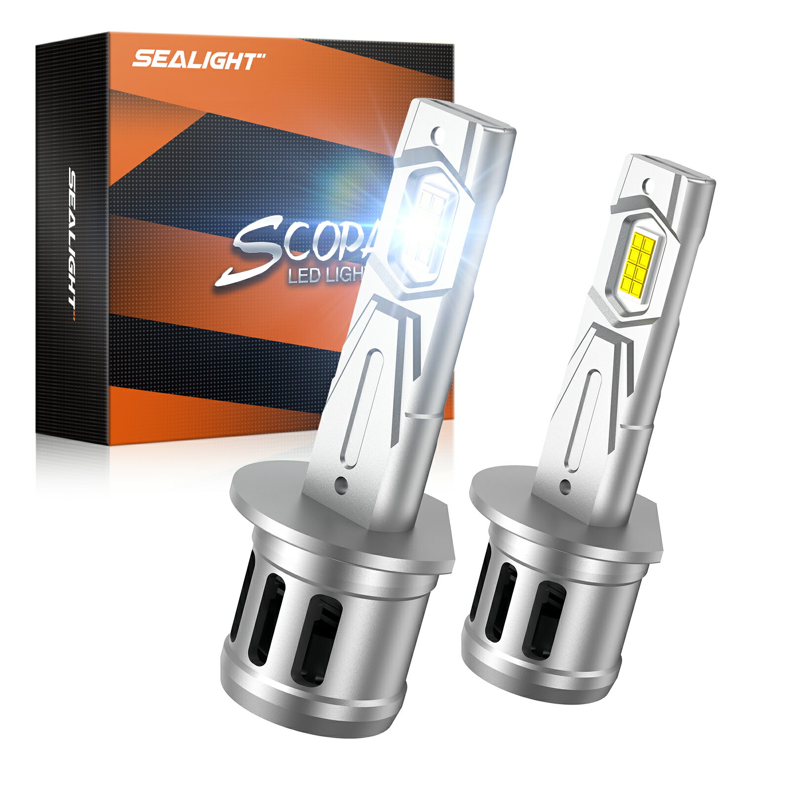 【大型車対応】SEALIGHT H1 LEDヘッドライト【36000LM・40W・6500K・DC9-32V】 ハイビーム用 車検対応 1:1本物サイズ 簡単取り付け 圧倒的明るさ 冷却システム スマートICドライバー 60000時間長寿命 99%車両対応 車/バイク 2個入り 2年保証 S3-H1