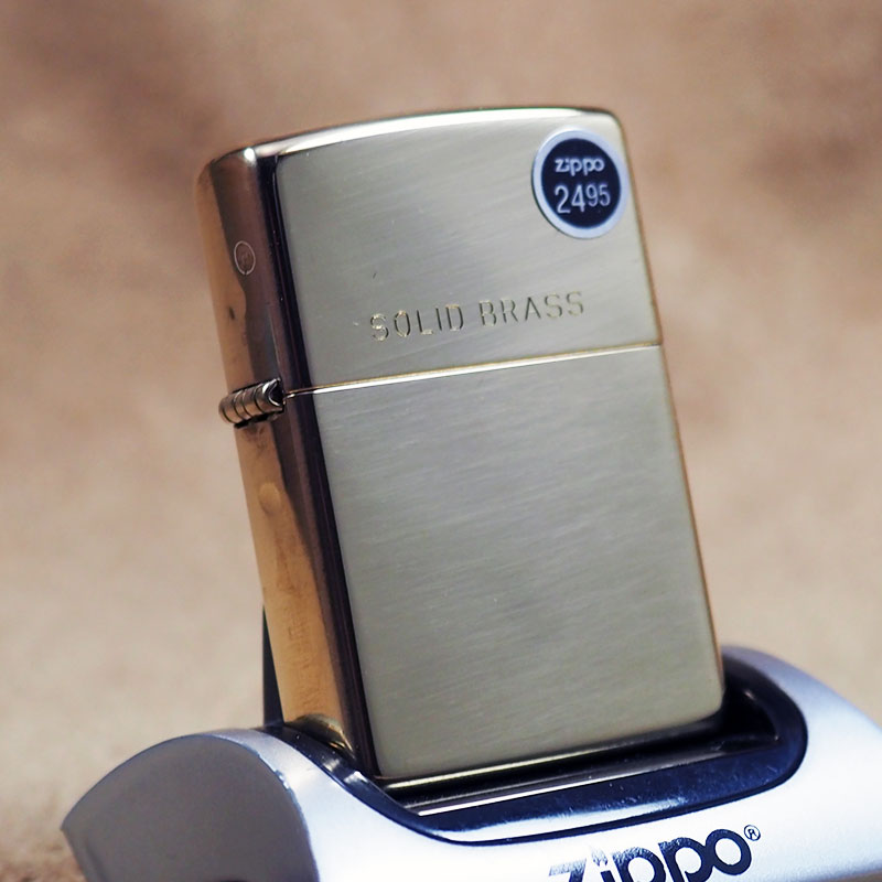 Zippo：2014年製　#254：ソリッドブラス　鏡面仕上げの定番/SB【現品のみ】 【無地】【鏡面仕上げ】