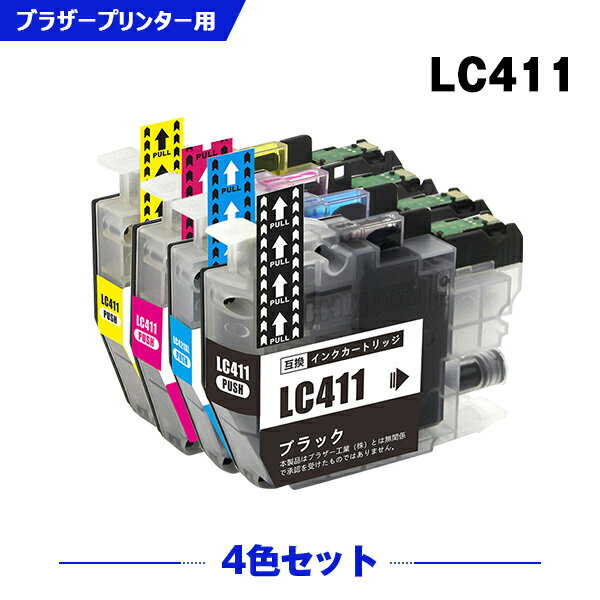 ̵ LC411-4PK 4å ֥饶 ߴ  (LC411 LC411BK LC411C LC411M LC411Y DCP-J1800N DCP-J526N DCP-J926N-W DCP-J926N-B MFC-J904N MFC-J739DN MFC-J739DWN MFC-J939DN MFC-J939DWN DCP-J914N )  б