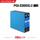 送料無料 PGI-2300XLC シアン 顔料 大容量 お得な2個セット キヤノン用 互換 インク (PGI-2300XL PGI-2300 PGI2300 P...
