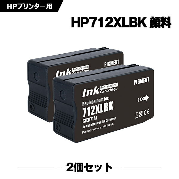 送料無料 HP712XLBK(3ED29A) ブラック 顔