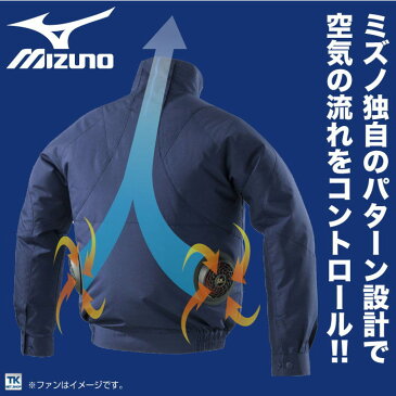 空調服 セット ミズノ MIZUNO エアリージャケット 仕事服 仕事着 リチウム ファン付き 長袖ブルゾン 熱中症対策 涼しい作業服 作業着 夏 空調風神服【空調服＋ファンセットRD9920R＋リチウムイオンバッテリーセットRD9890J】 mz-c2je8180-l