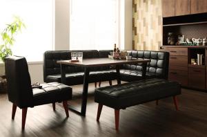 【24日12時〜★P5倍&最大1500円クーポン】ヴィンテージスタイル・リビングダイニングセット 4人 5点セット(テーブル+ソファ1脚+アームソファ1脚+チェ...