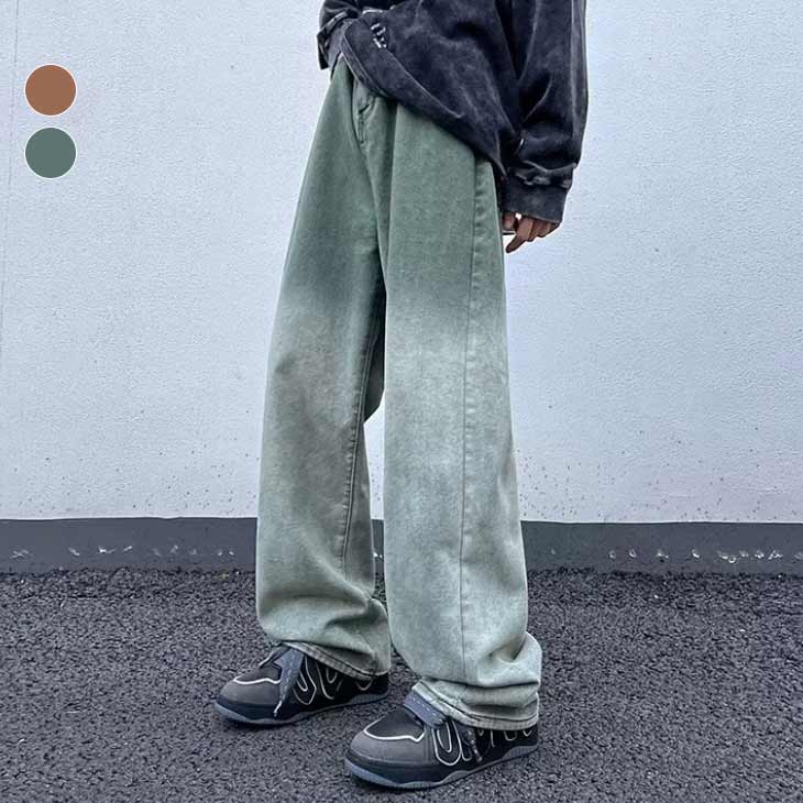 【2023秋応援×半額クーポン対象】デニムパンツ ワイド ジーンズ カジュアル ルーズ デニム ストリート ダンス 韓国ファッション センター バギーパンツ【osbt301-026】【予約：11月15日までに発送】【送料無料】メ込2のサムネイル
