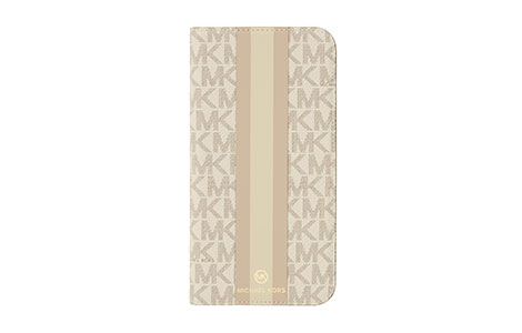 乐天商城 - 【新品・未使用】MICHAEL KORS iPhone 13 Pro Max ケース 手帳型 ブックタイプ Beige Pink Stripe マイケルコース R21C101W スマホケース 送料無料