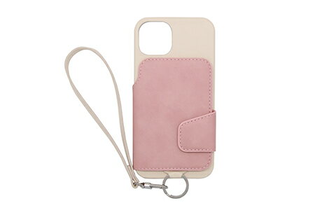 乐天商城 - 【新品・未使用】RAKUNI iPhone 13用 Soft Leather Case Beige Pink ベージュピンク 背面手帳型 カード収納 ストラップ付き R21H034P 送料無料