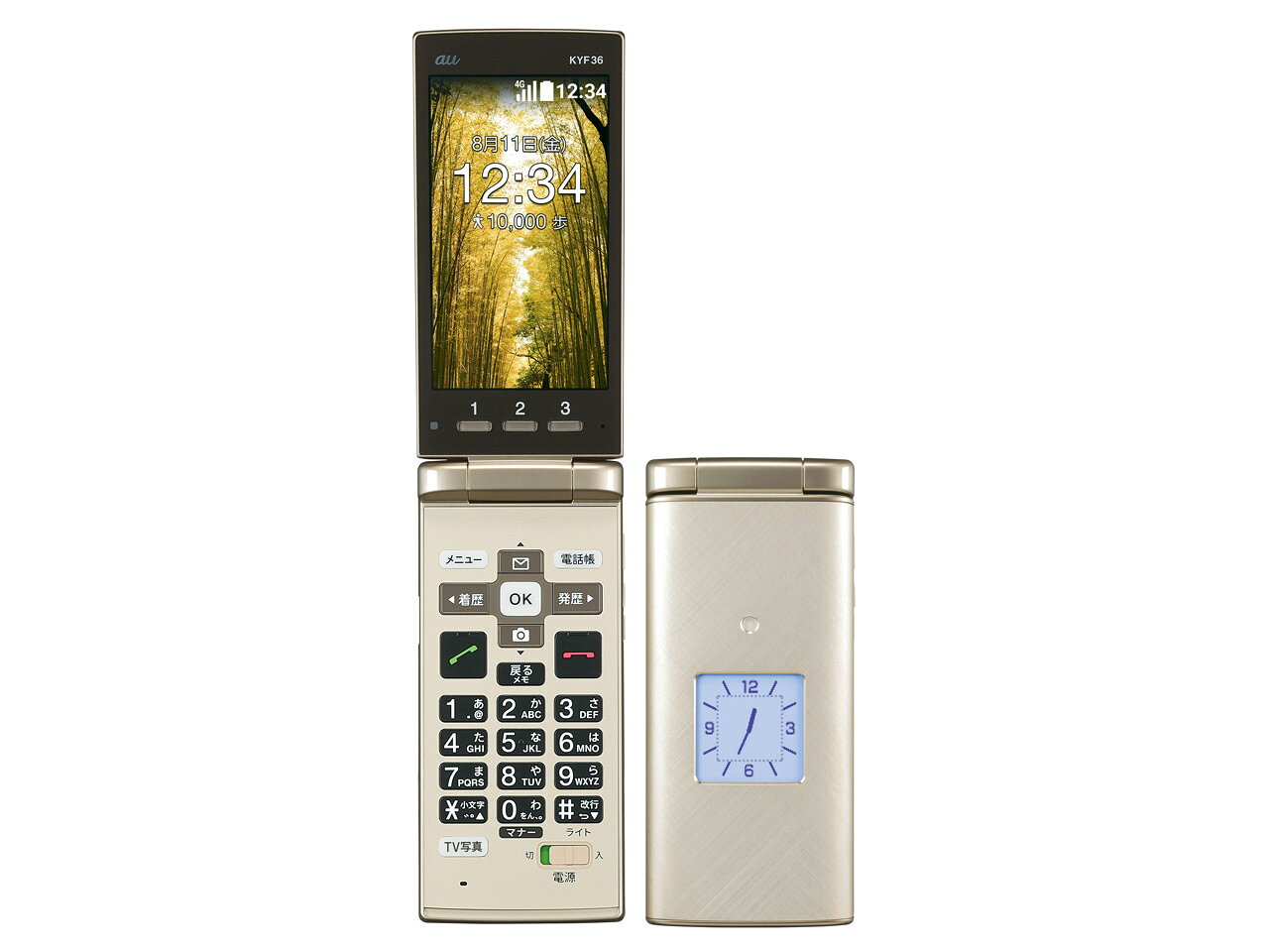 【中古】Aランク【目立った傷や汚れなし】 SIMフリー KYF36 京セラ かんたんケータイ ゴールド 利用制限〇(白ロム) 送料無料