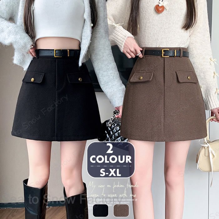 Rakuten - 新作スカート春 レディーススカート 春スカート 春秋スカート チェック柄スカート春 膝丈スカート Aラインスカート フェルトスカートミニスカートマキシ丈 体型カバー 大人スカート 韓風スカート おしゃれ きれいめ オフィス 通勤 お出かけ高級感