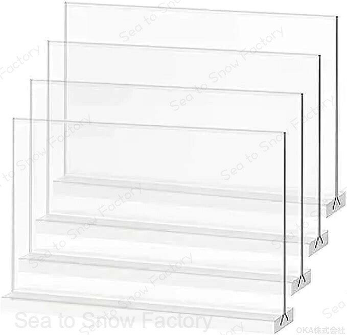 Rakuten - 10個セット アクリルスタンド 台座 a4 防水 透明 210mm×297mm 両面用 アクリルフレーム 写真 メニュー展示 卓上展示 飲食店 フォトスタンド おしゃれ A4 T型 オフィス 展示会 ビジネス