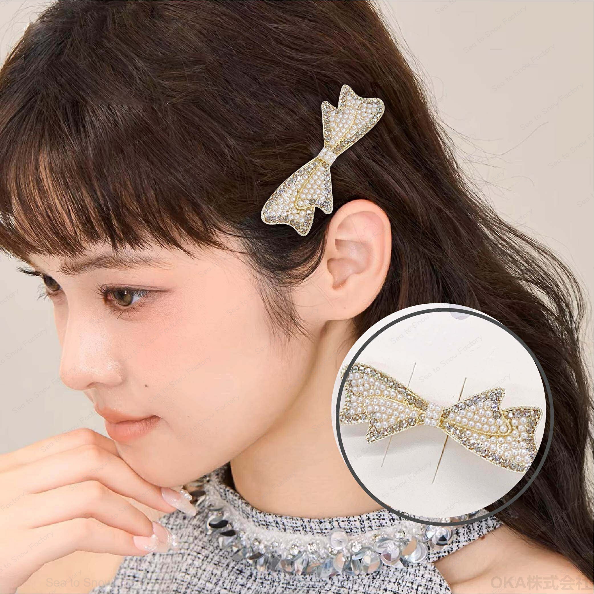 Rakuten - ヘアアクセサリー 結婚式 リボン クリップ キッズ 黒 子供用 ヘアクリップ 小さめ 前髪 シンプル おしゃれ ヘアピン 上品 プレゼント パーティー 披露宴 母の日 入学式 卒業 かわいい ブラック ホワイト