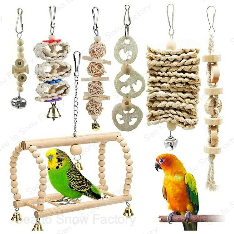 オウムおもちゃ 鳥おもちゃ 鳥 おもちゃ インコ おもちゃ 吊り下げ バードトイ おもちゃ 鳥グッズ 鳥の遊び場 吊下げタイプ玩具 セキセイインコおもちゃ 噛む玩具 鳥遊び 鳥 止まり木 木製 ブランコ