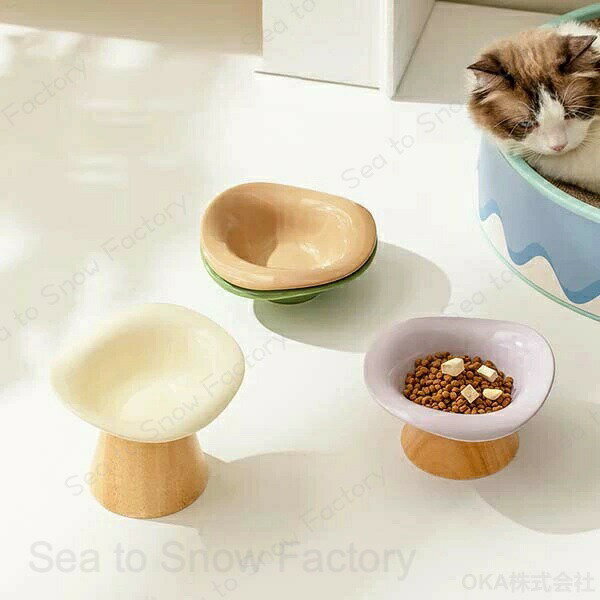 ごはん皿 猫 斜め 食器スタンド 人気 高さ 猫 犬 フードボウル 食器台 傾斜 陶器 ...