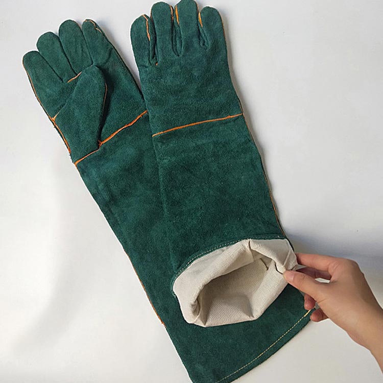【送料無料】噛み ペット 爬虫類 猫 犬 手袋 仕事 庭 作業用 60cm 保護手袋 牛革 ...